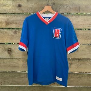 Mitchell & Ness LA Clippers Blue Vintage Tee Size Small